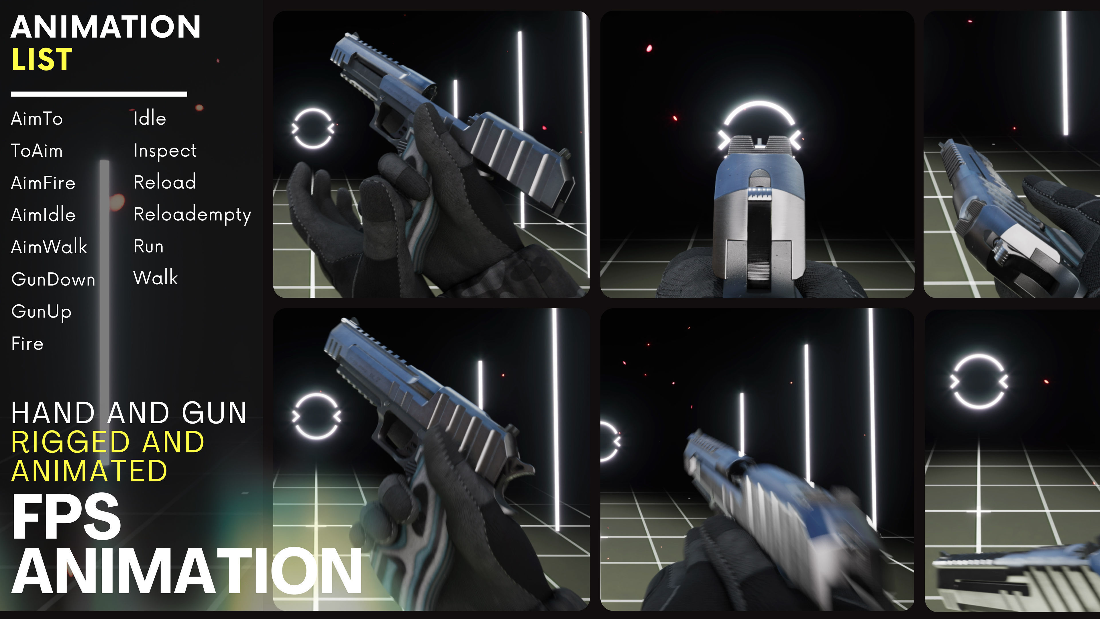 Desert Eagle FPS Animation Low-poly 3D model_4