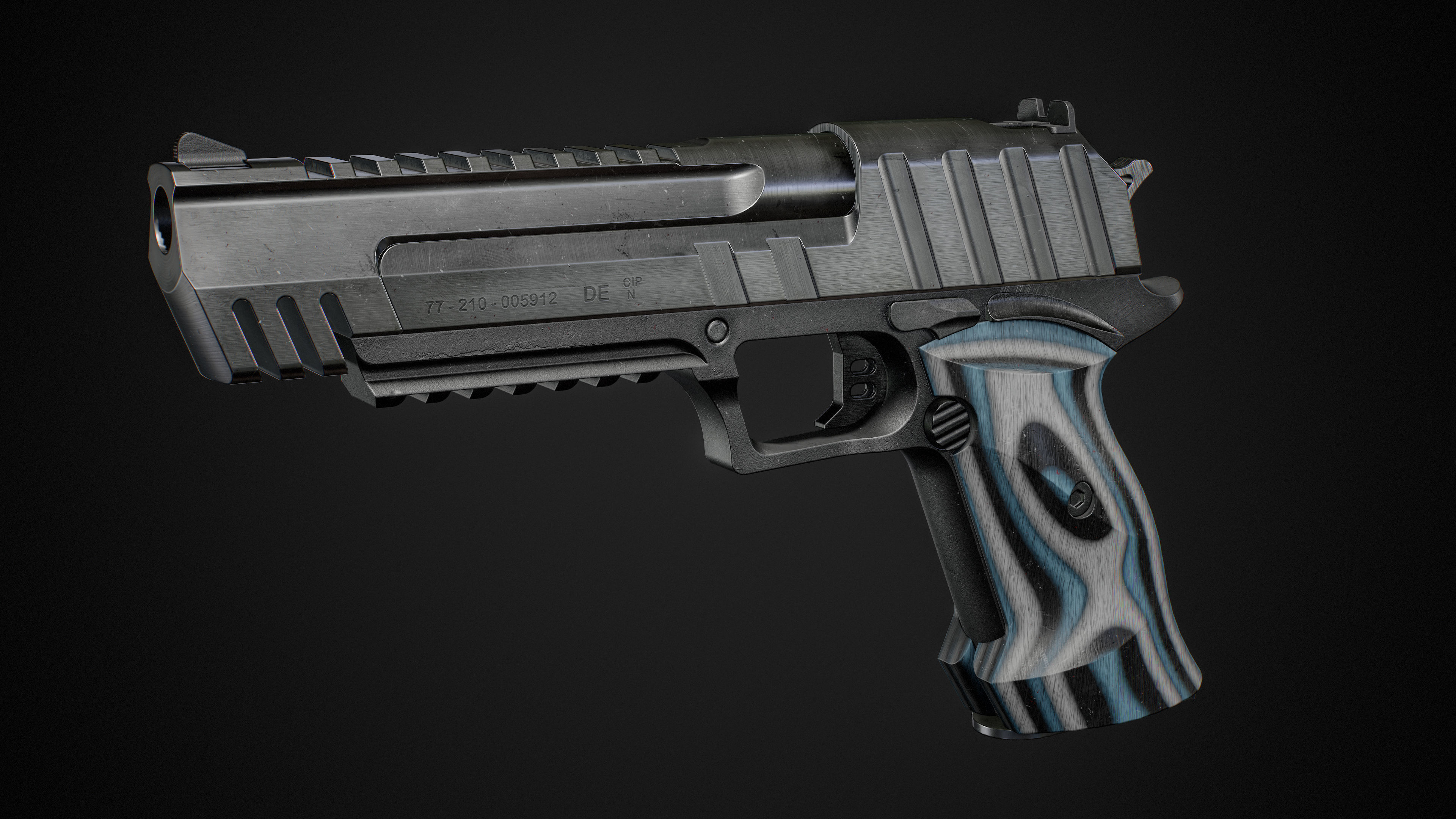 Desert Eagle FPS Animation Low-poly 3D model_5