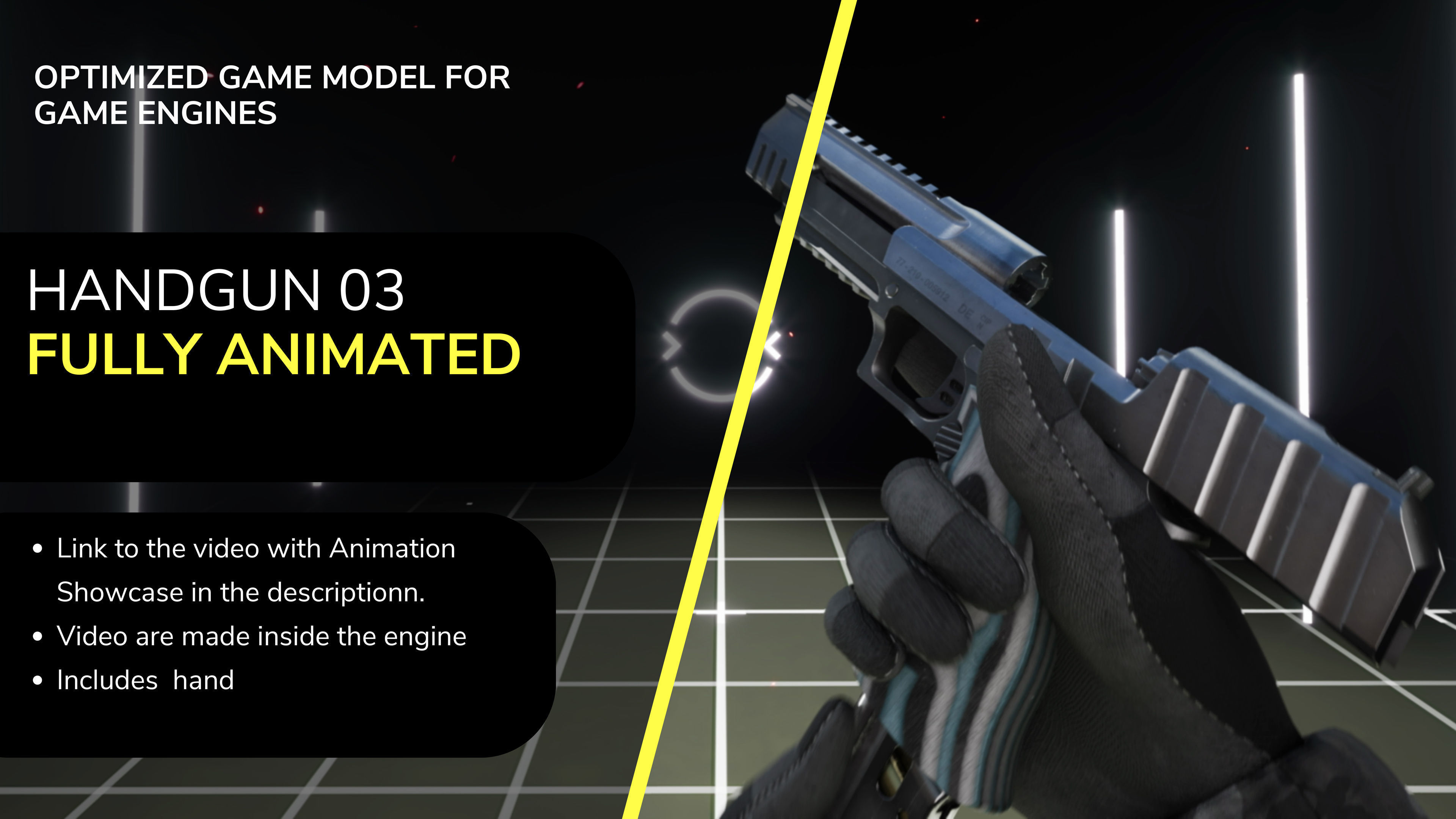 Desert Eagle FPS Animation Low-poly 3D model_2