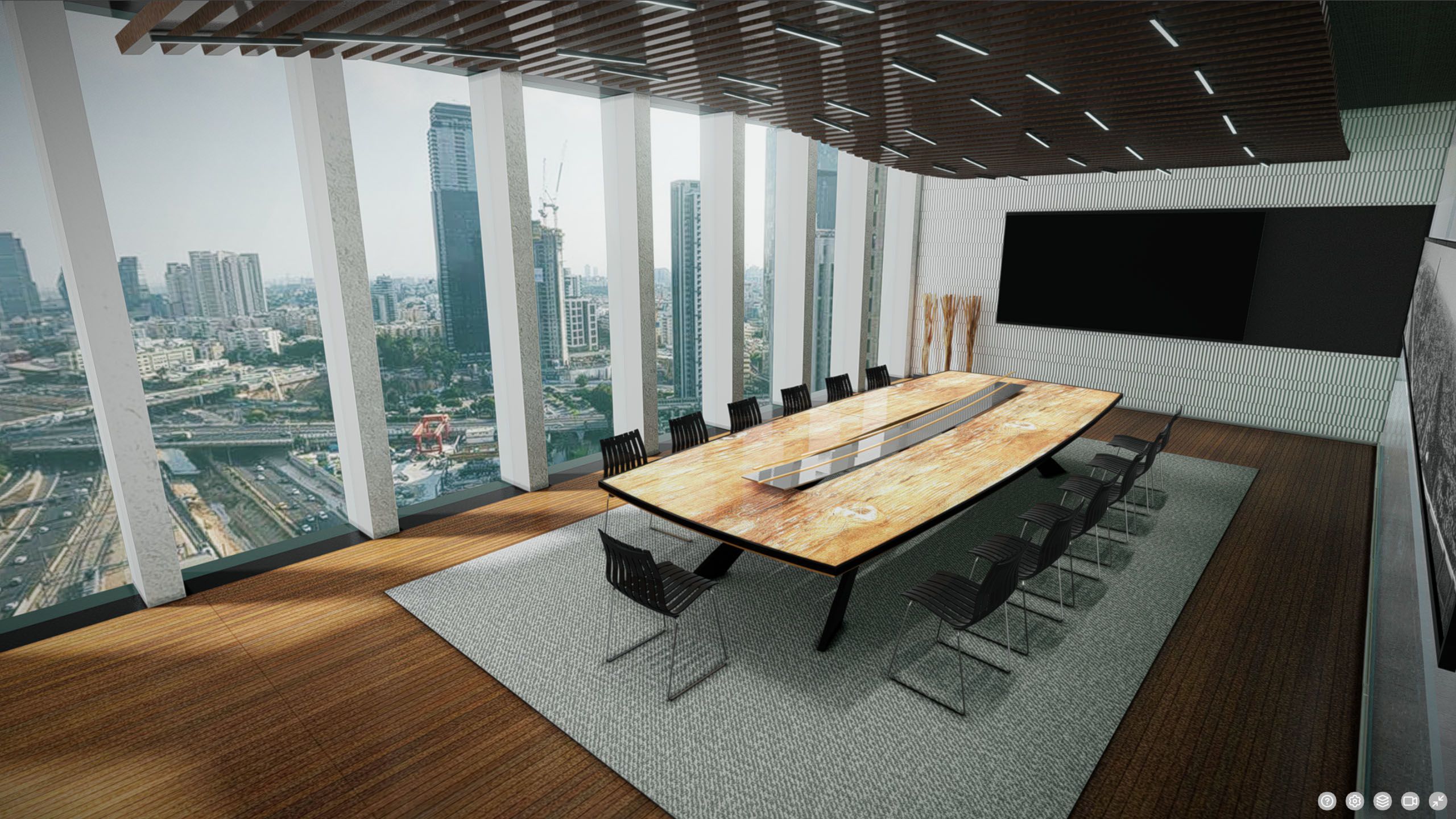 G0042 VR Virtual-Reality 3d scene Tel Aviv Meeting Room Low-poly 3D model_7