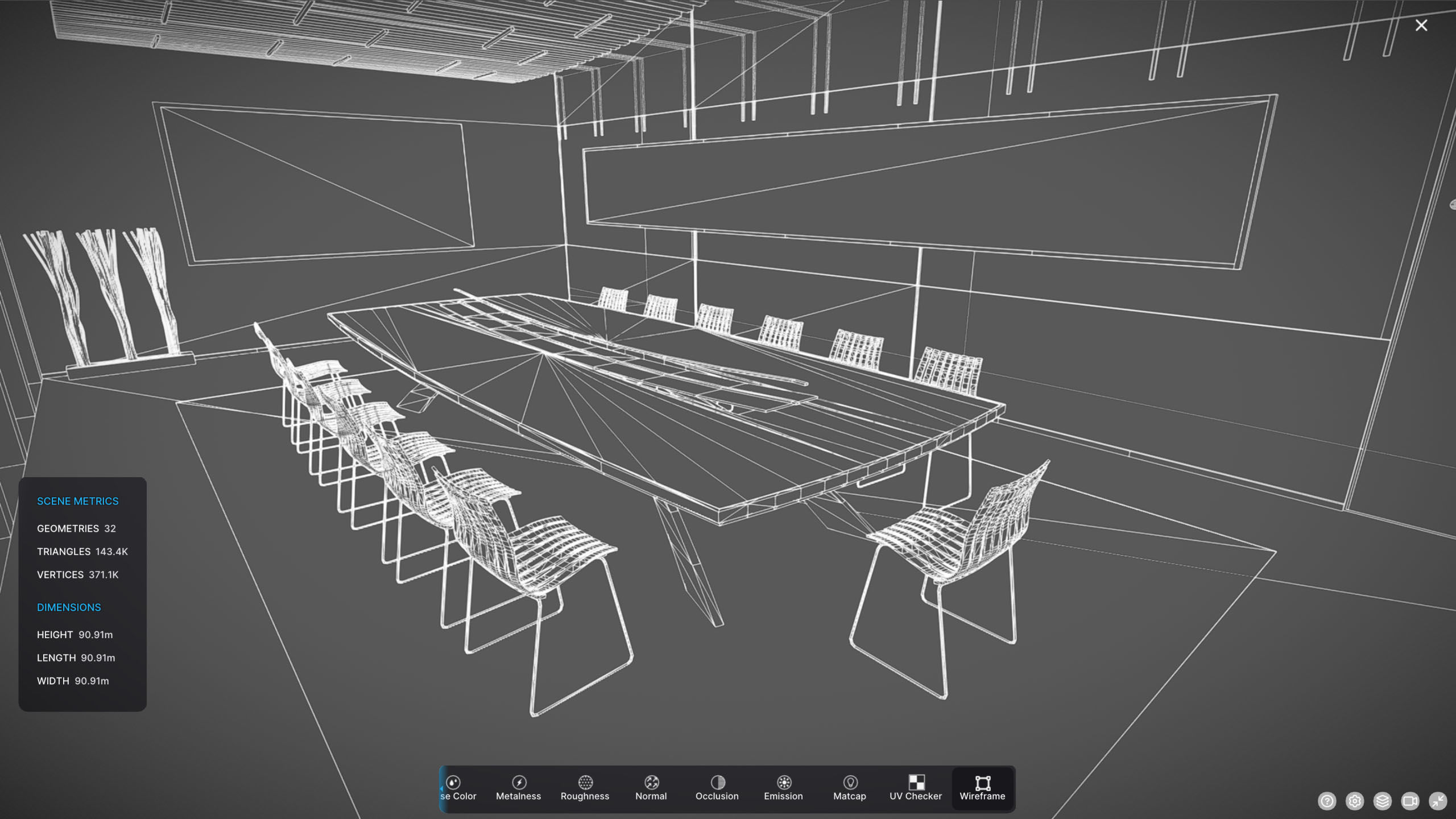 G0042 VR Virtual-Reality 3d scene Tel Aviv Meeting Room Low-poly 3D model_9