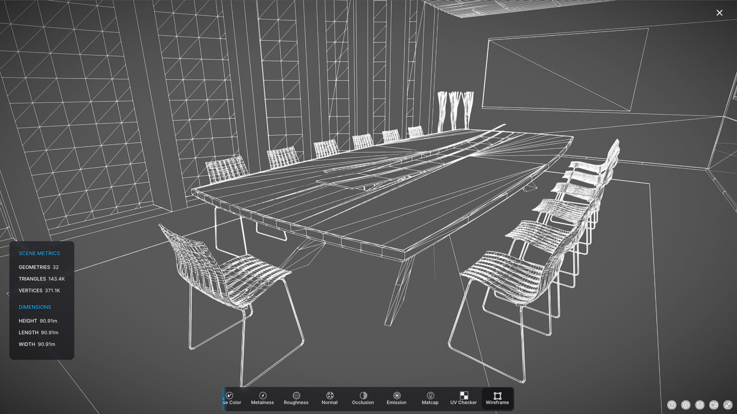 G0042 VR Virtual-Reality 3d scene Tel Aviv Meeting Room Low-poly 3D model_8