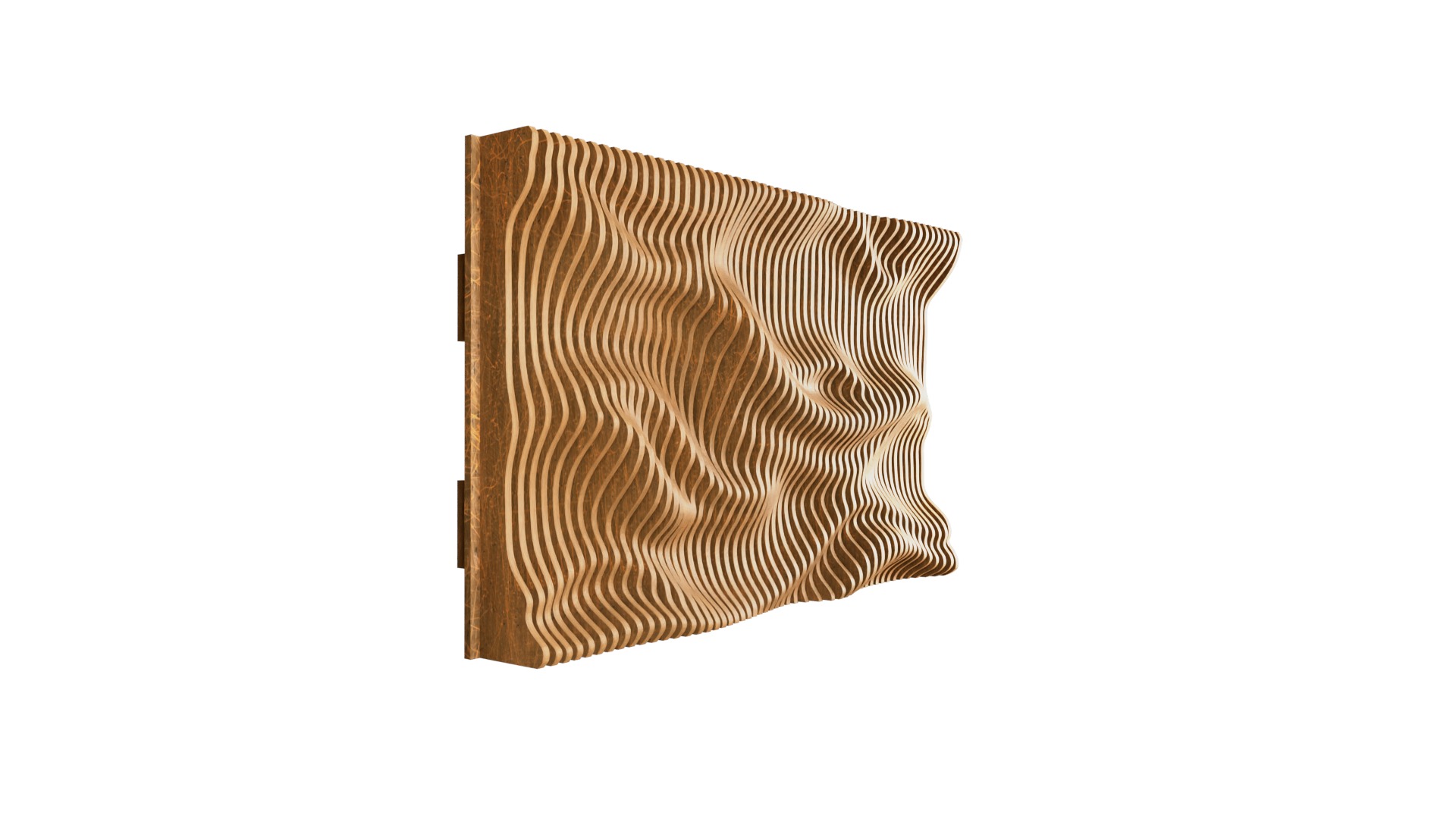 Parametric Wavy Wooden Wall Decor 28- wood cutting machines  3D model_2