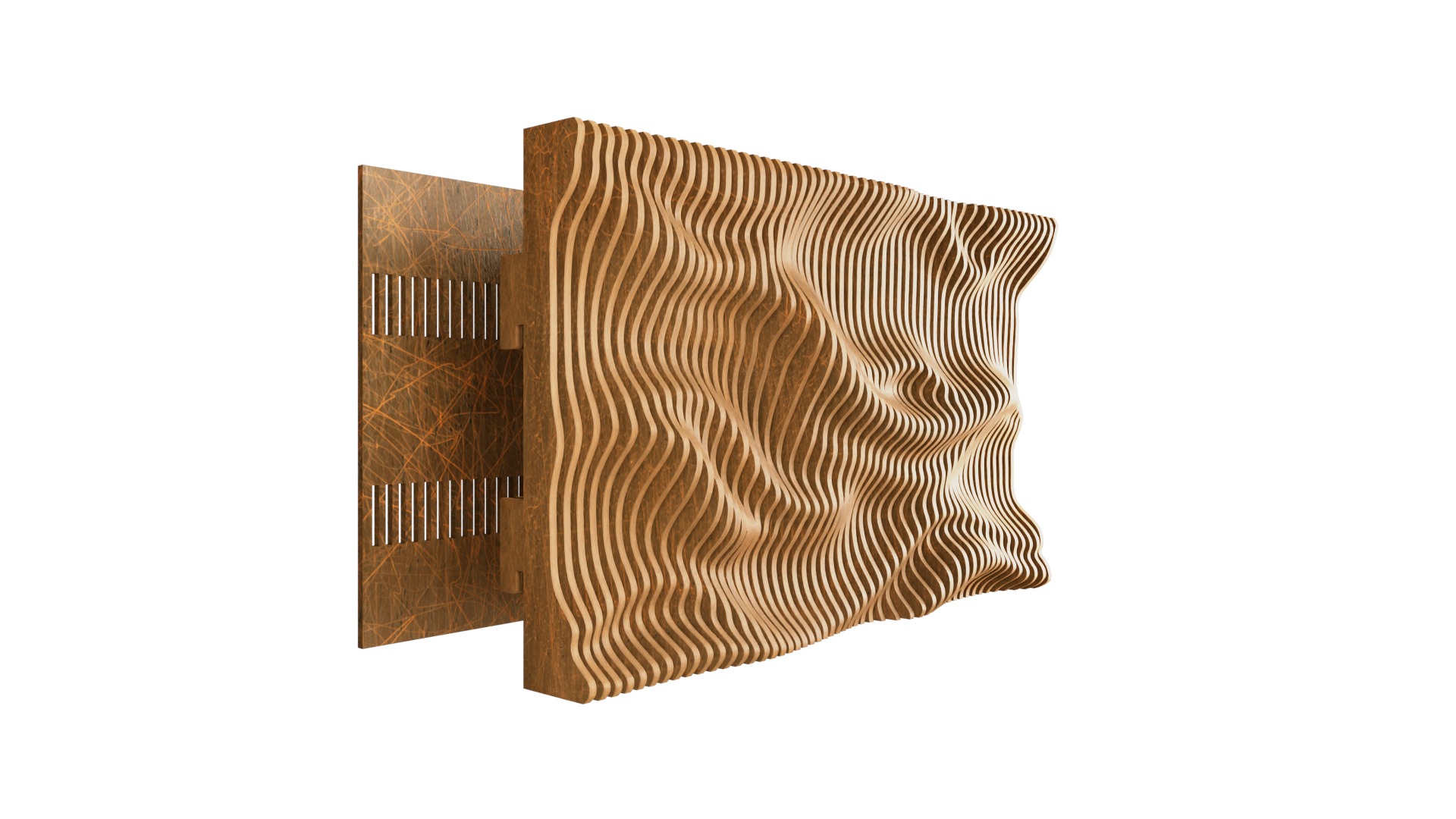 Parametric Wavy Wooden Wall Decor 28- wood cutting machines  3D model_7
