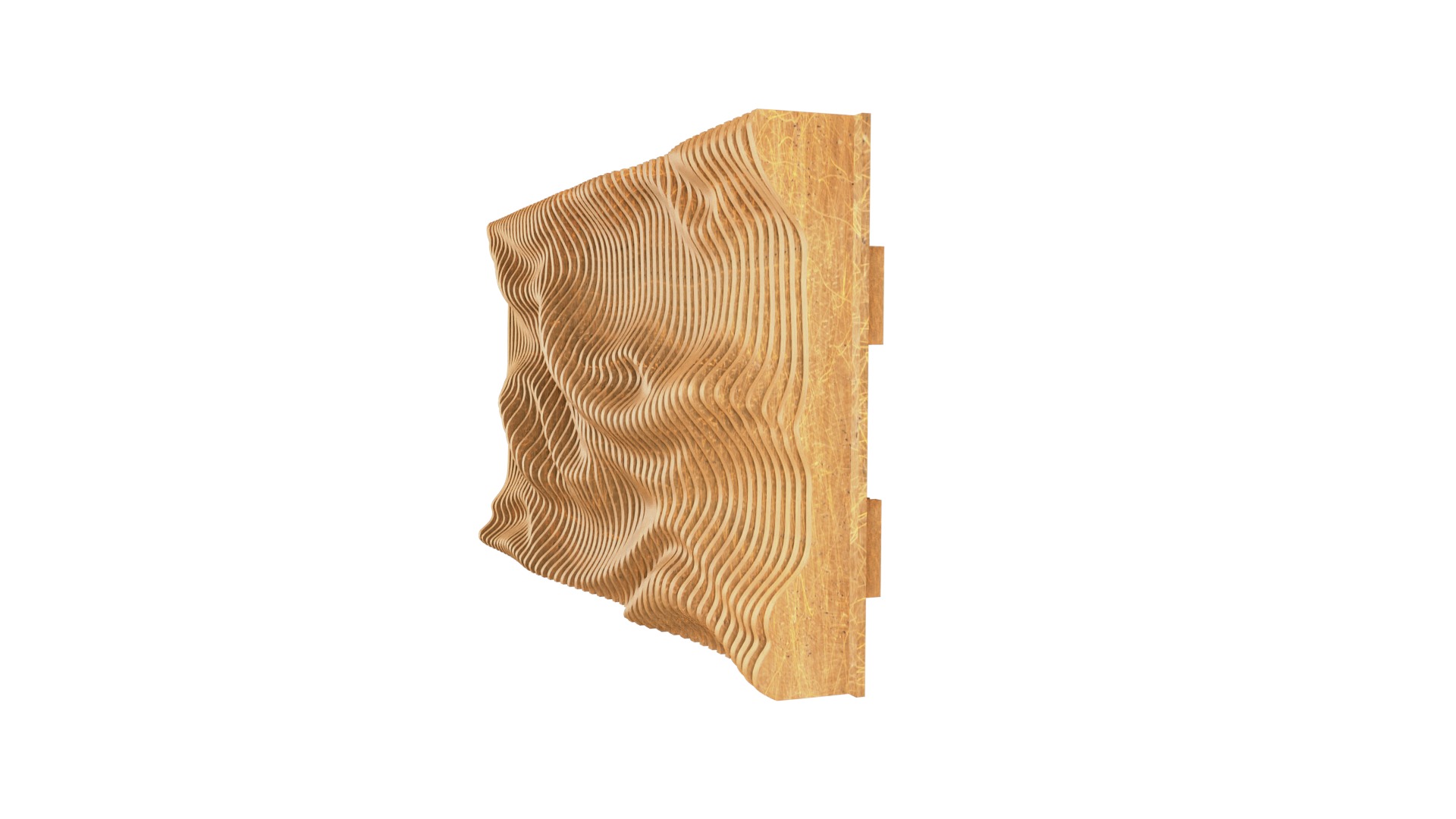 Parametric Wavy Wooden Wall Decor 28- wood cutting machines  3D model_3