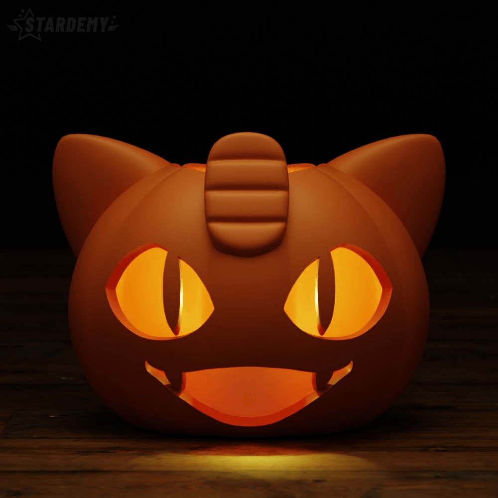 Pumpkin MeowthCandy Bowl Basket Halloween 3D print model_4