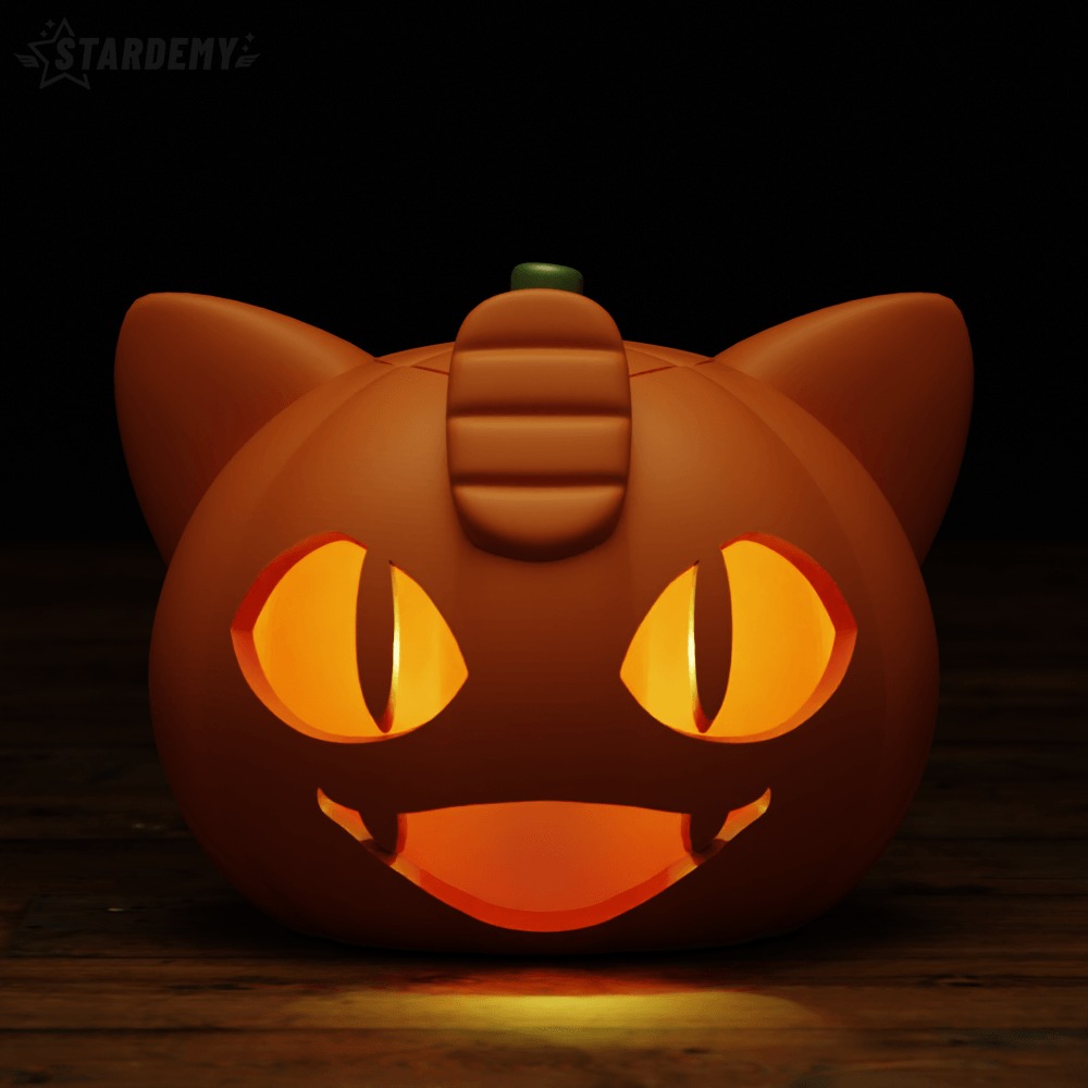 Pumpkin MeowthCandy Bowl Basket Halloween 3D print model_3