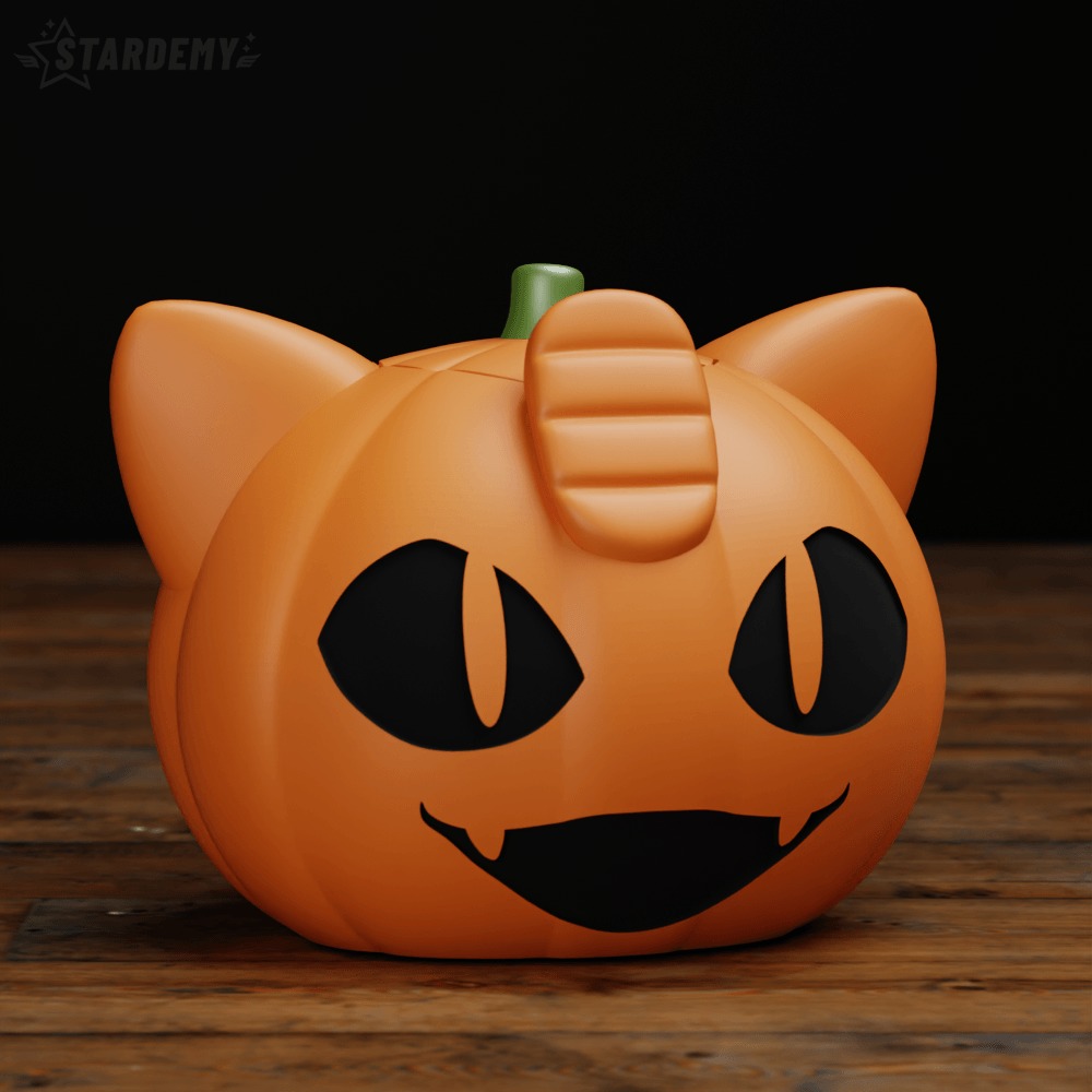 Pumpkin MeowthCandy Bowl Basket Halloween 3D print model_7
