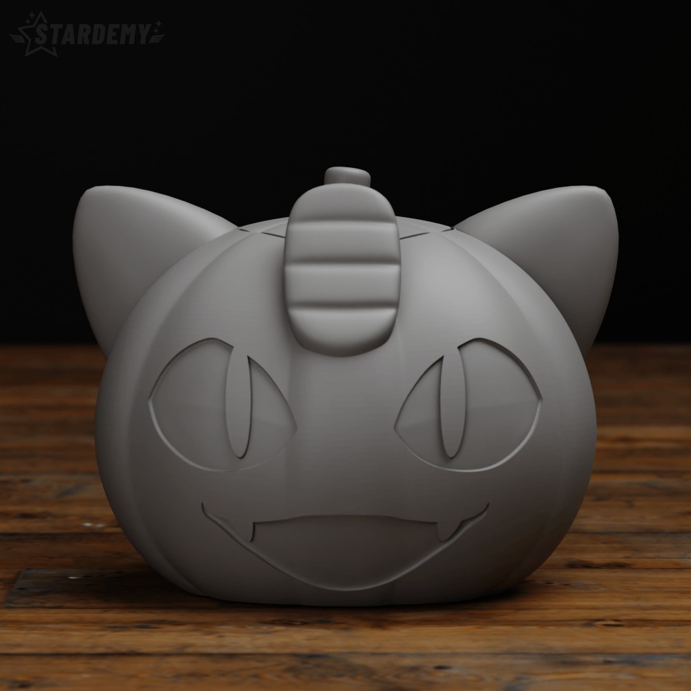 Pumpkin MeowthCandy Bowl Basket Halloween 3D print model_8