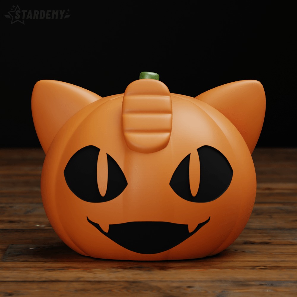 Pumpkin MeowthCandy Bowl Basket Halloween 3D print model_6