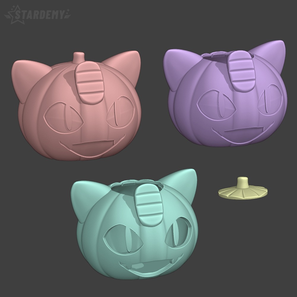 Pumpkin MeowthCandy Bowl Basket Halloween 3D print model_1
