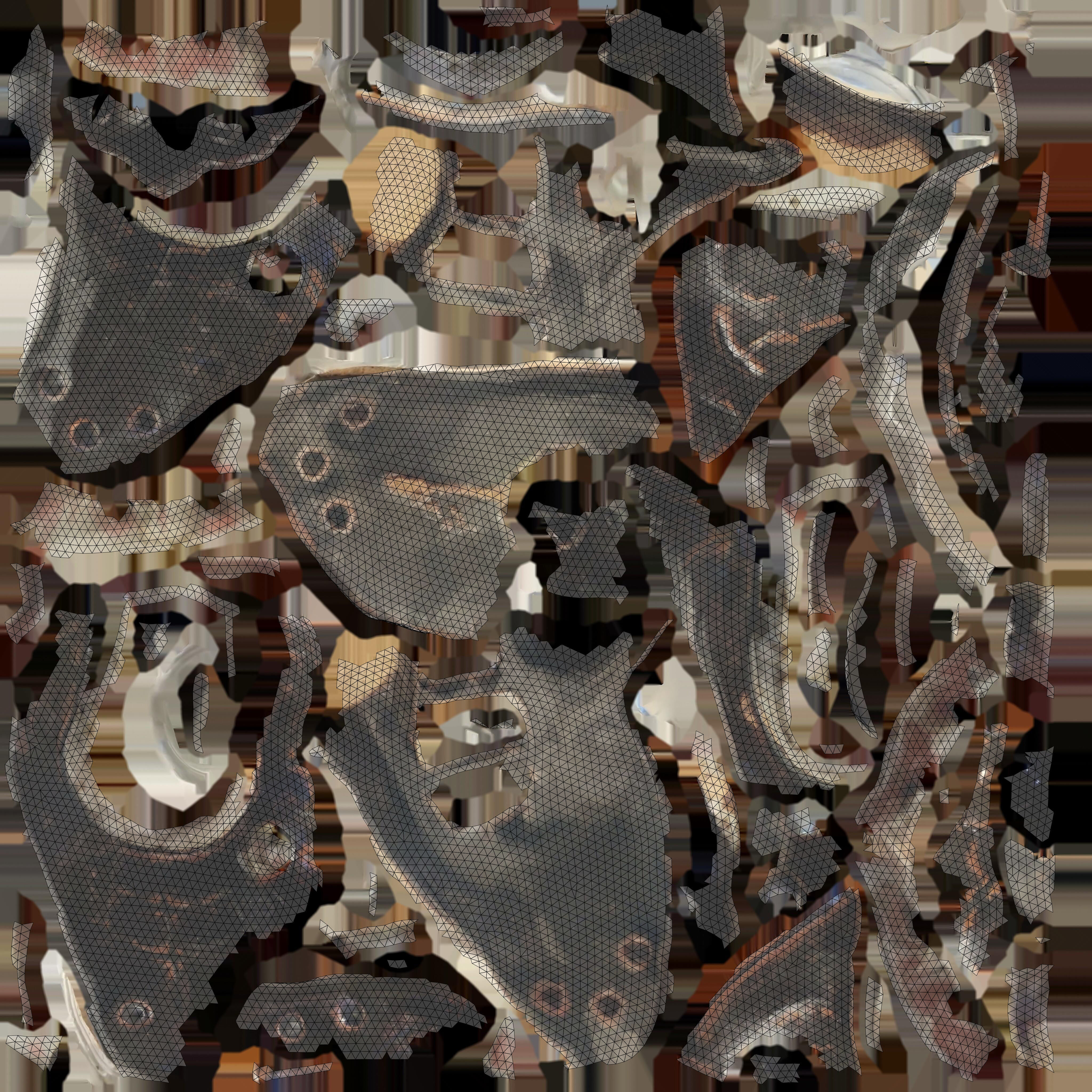 Clay Samurai Mask   Low-poly 3D model_8