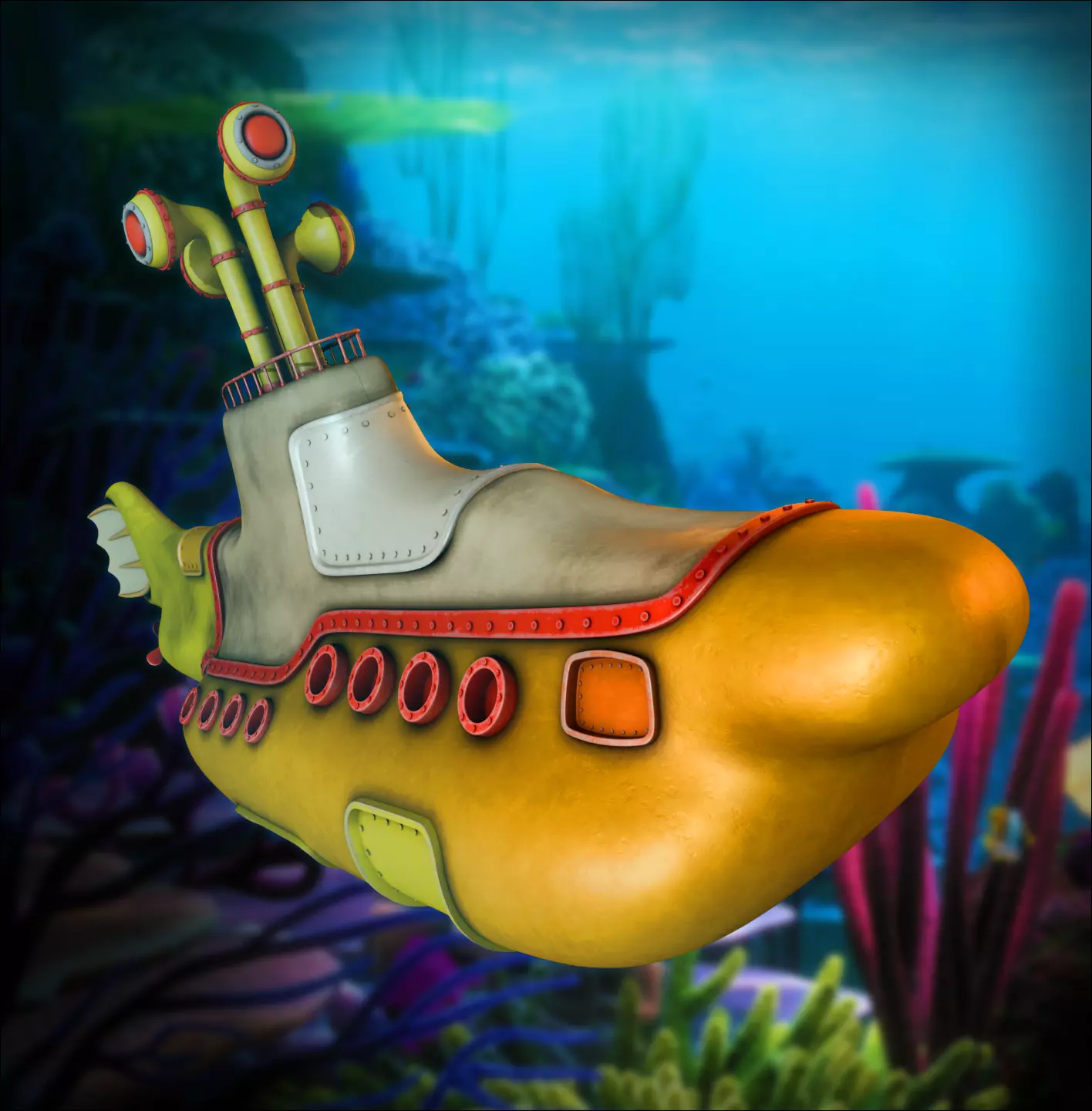 Yellow Submarine 3D model_0