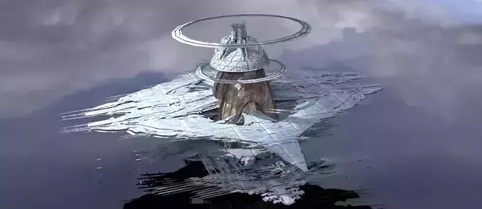 Frozen Ice shard Mountain landing arrays base 2