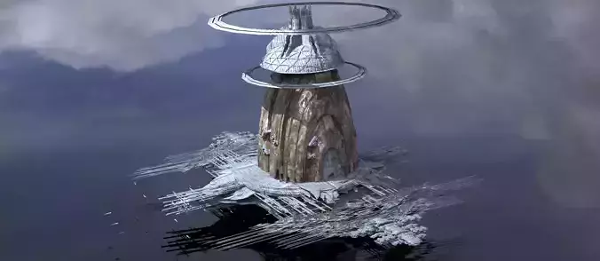 Frozen Ice shard Mountain landing arrays base 3