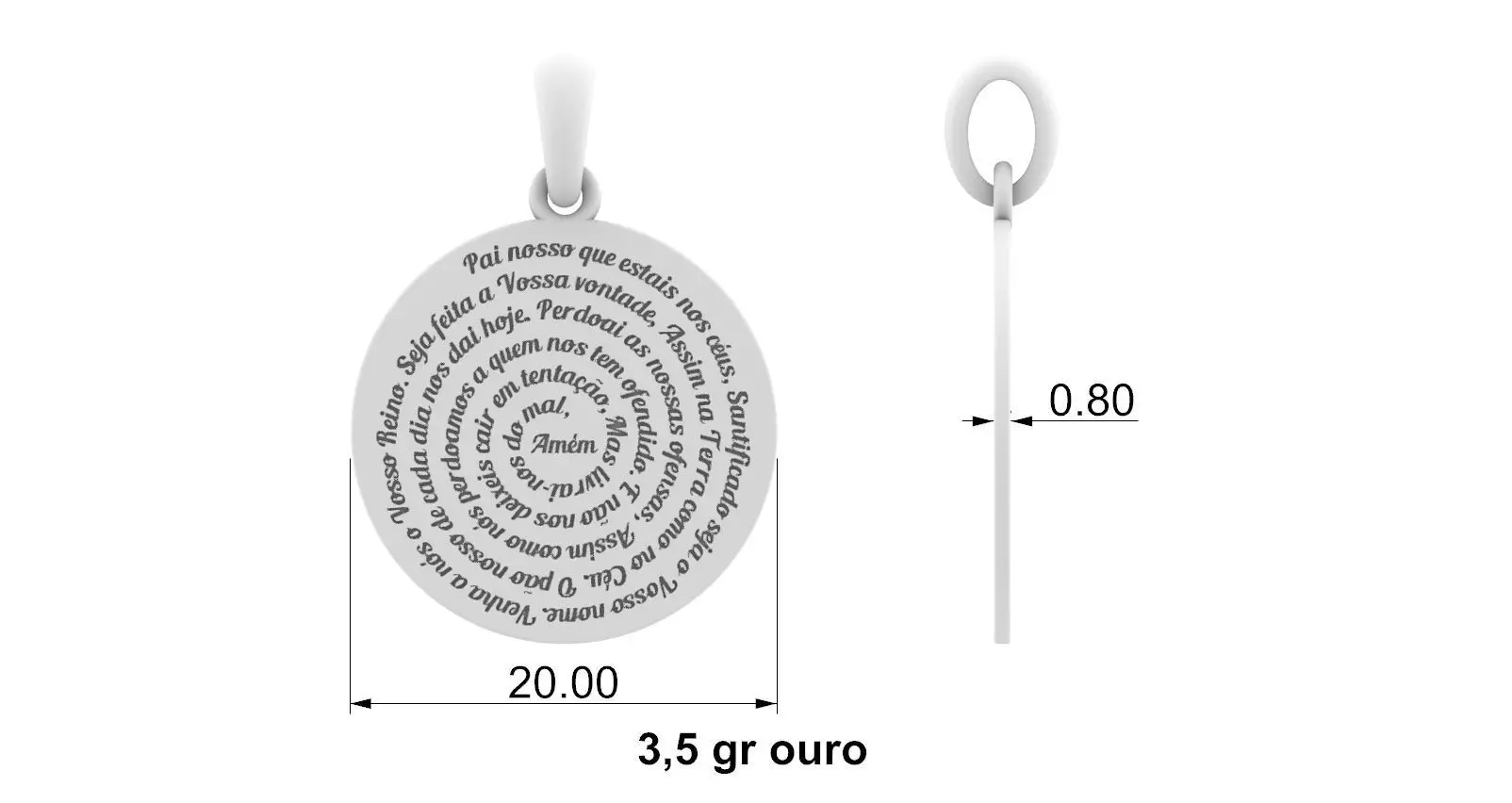 Medalha Pai Nosso 3D print model