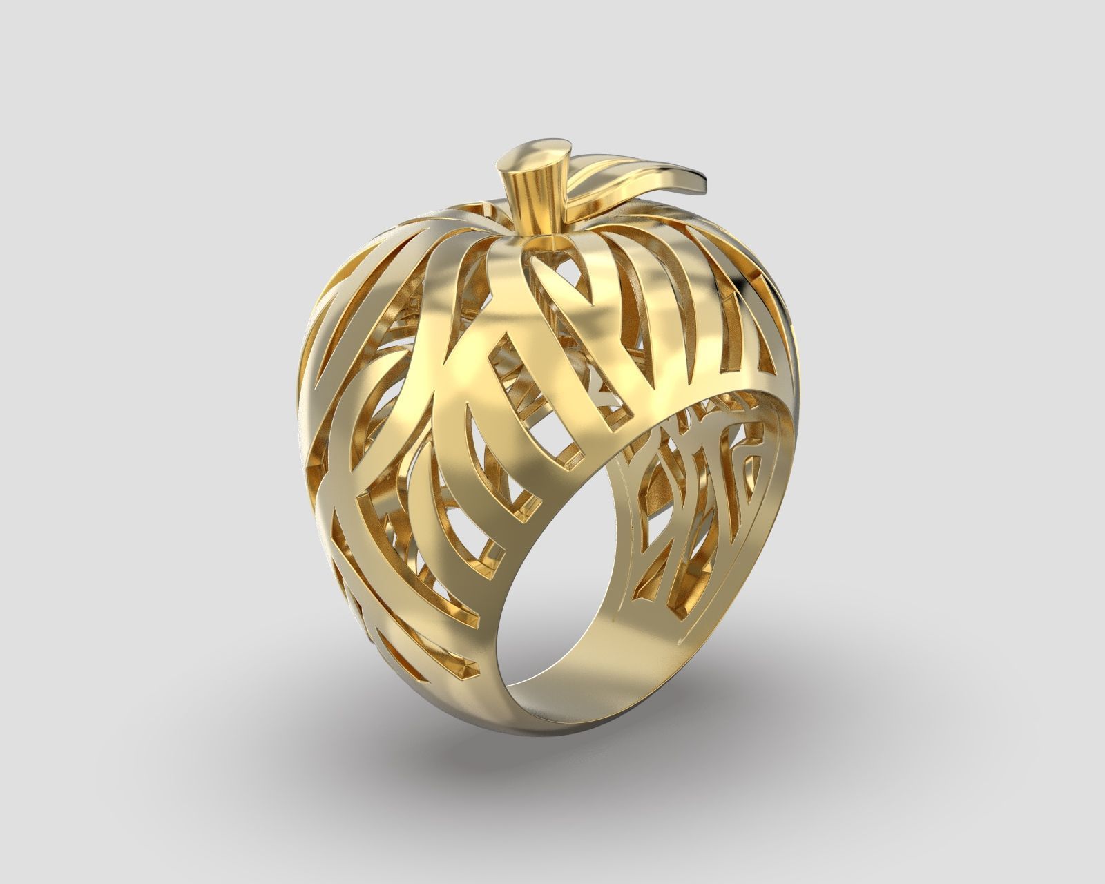 R 117 Apple Ring 3D print model_8