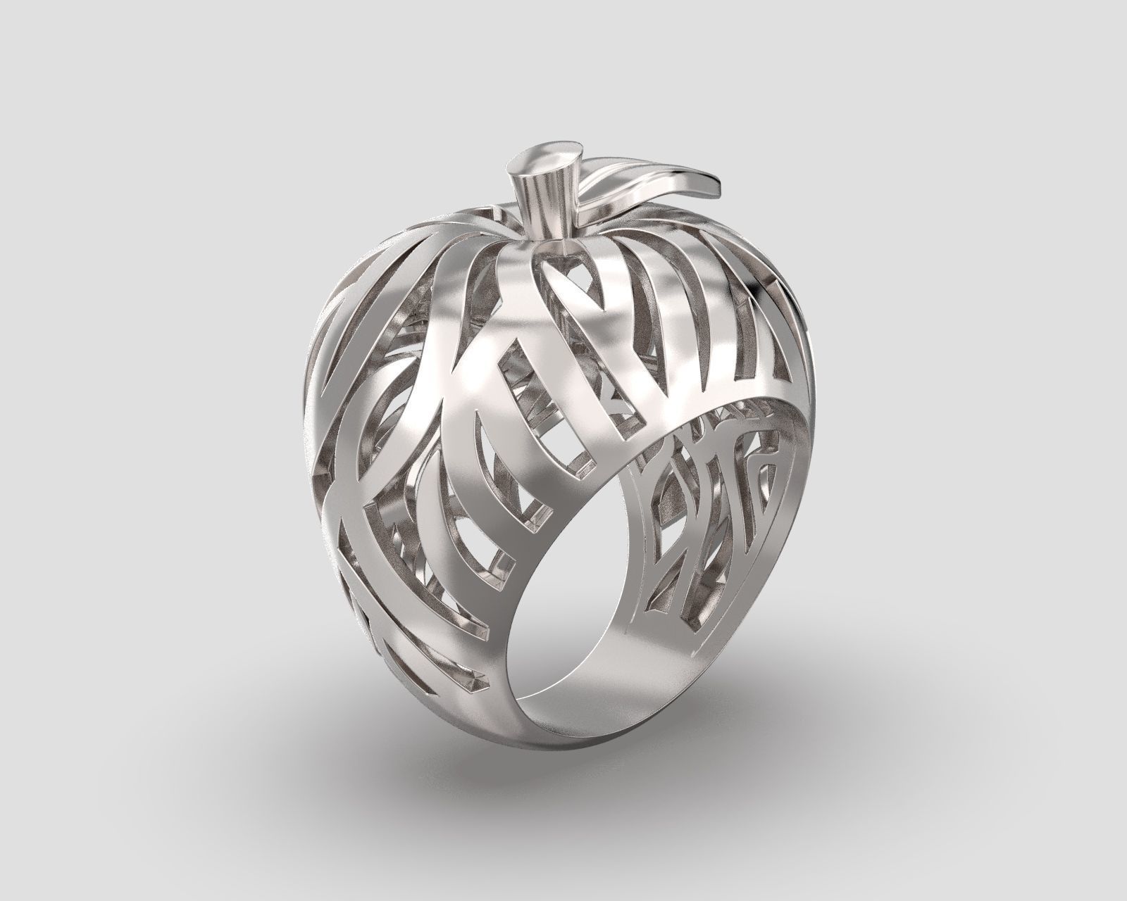 R 117 Apple Ring 3D print model_2