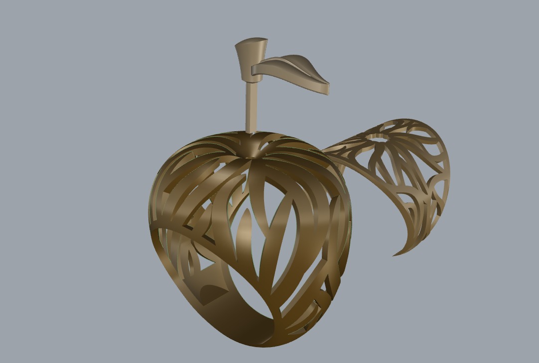 R 117 Apple Ring 3D print model_17