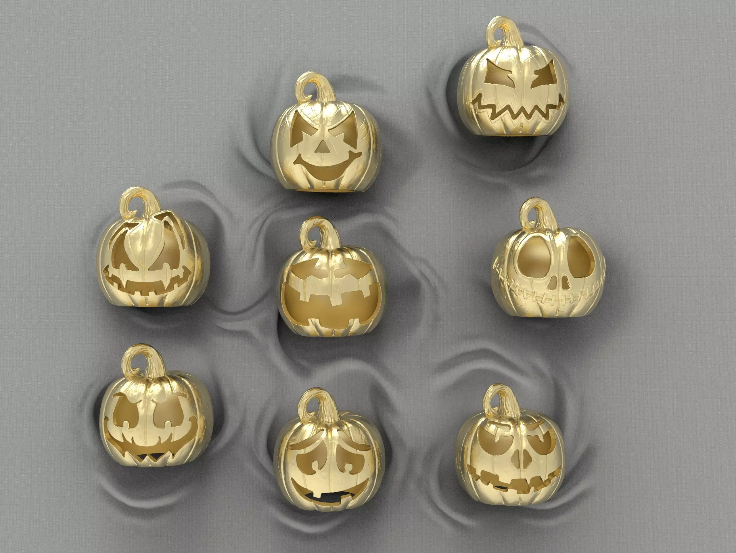 8 Halloween pumpkin charm  Model print 3D PENDANT 3D print model_0