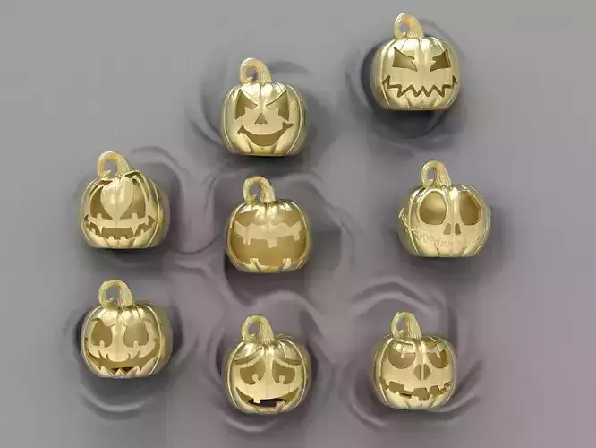 8 Halloween pumpkin charm  Model print 3D PENDANT 3D print model