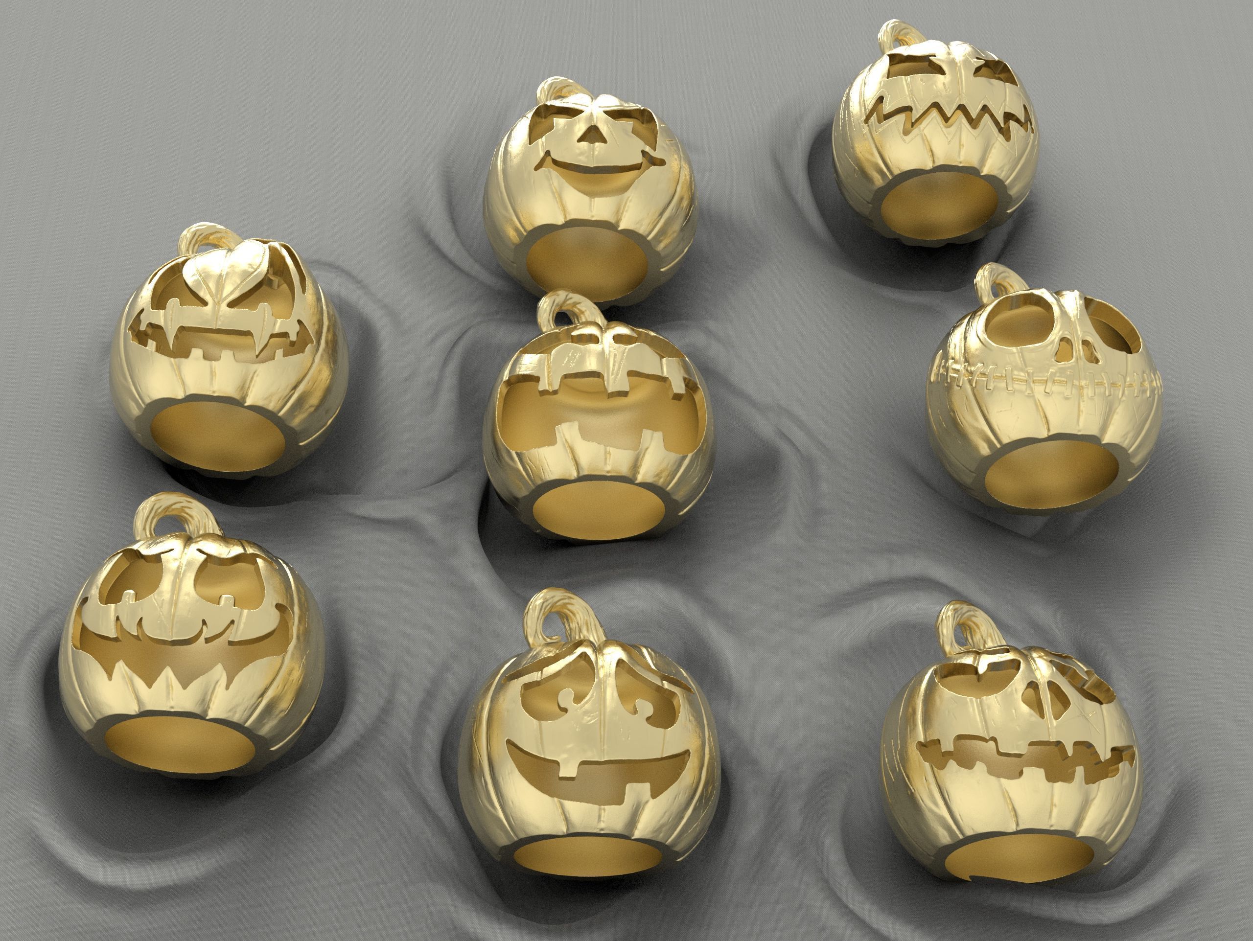 8 Halloween pumpkin charm  Model print 3D PENDANT 3D print model_3