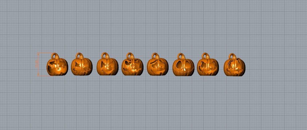 8 Halloween pumpkin charm  Model print 3D PENDANT 3D print model_15