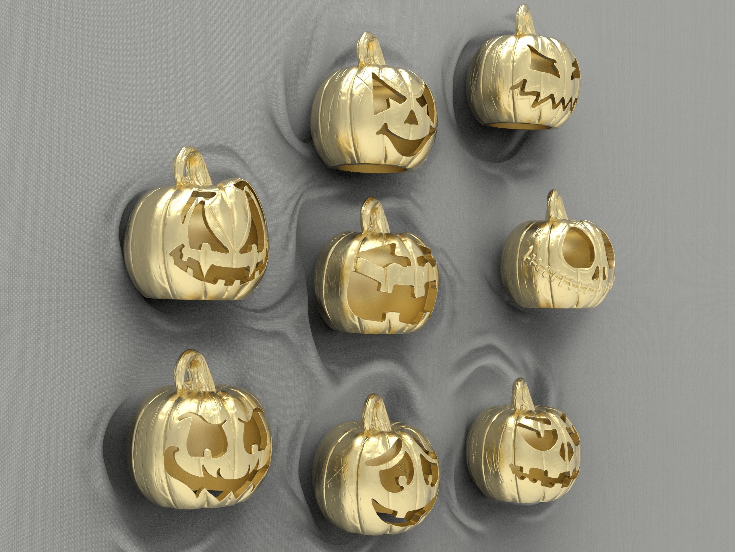8 Halloween pumpkin charm  Model print 3D PENDANT 3D print model_2