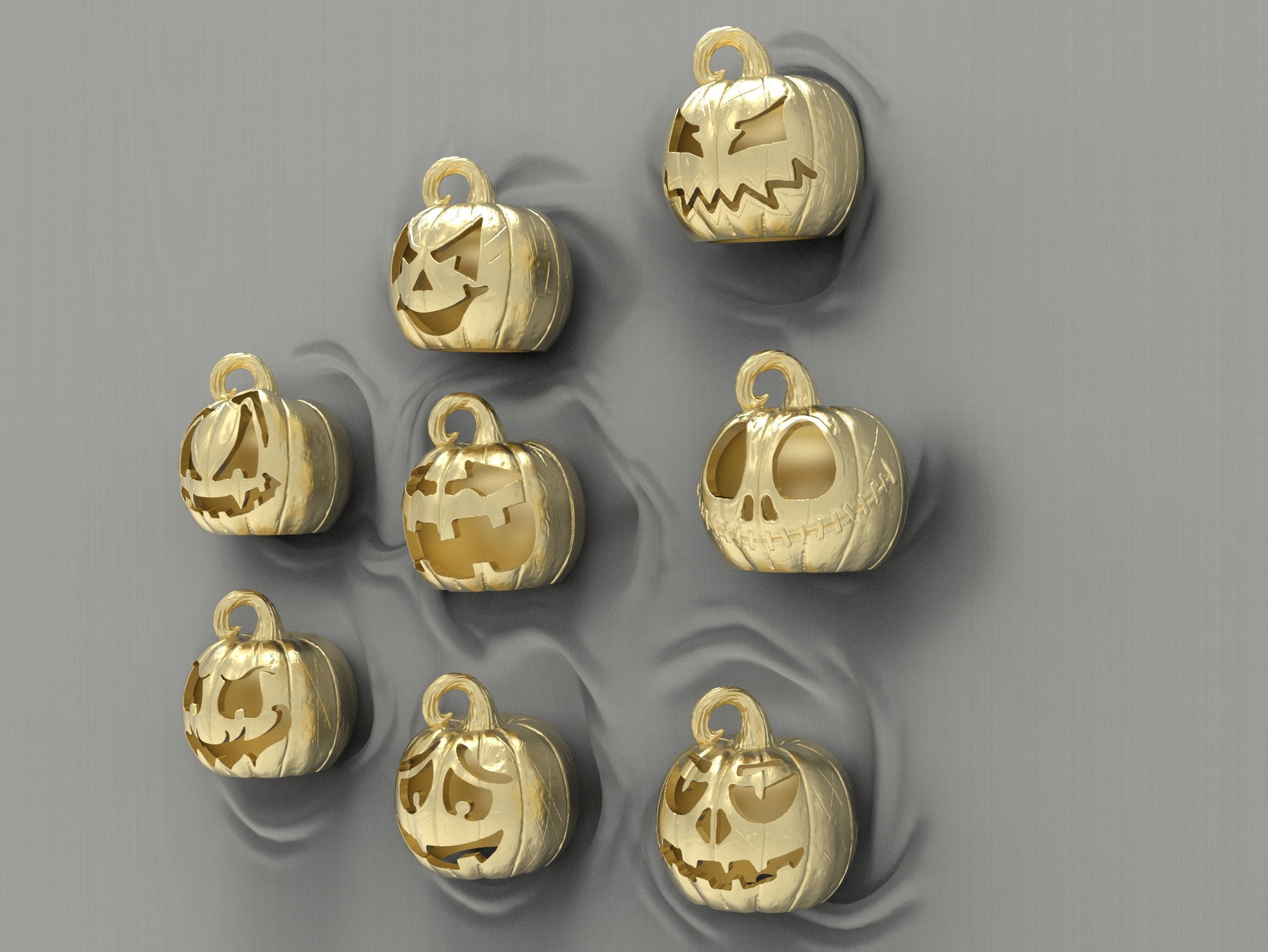 8 Halloween pumpkin charm  Model print 3D PENDANT 3D print model_1