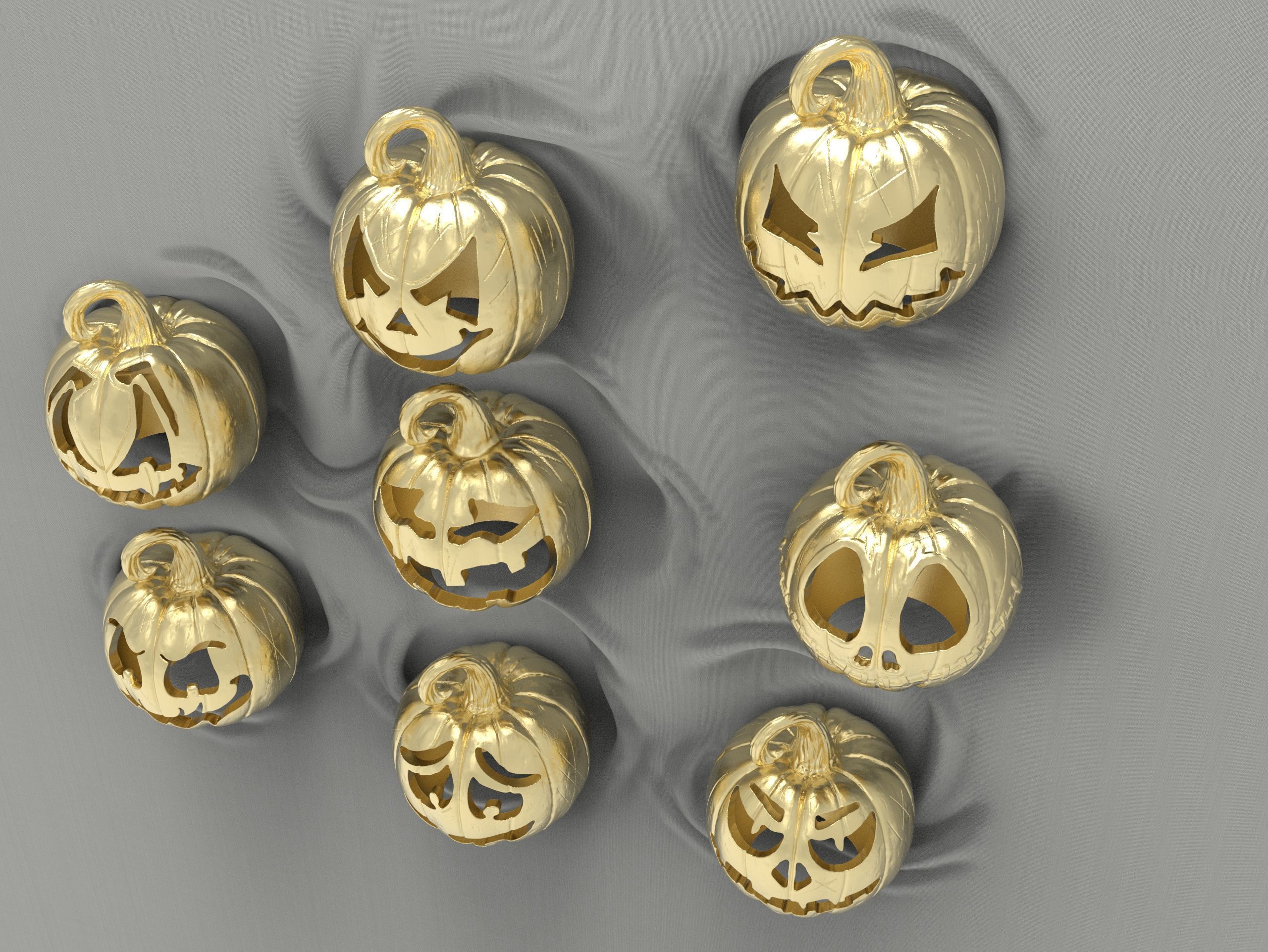 8 Halloween pumpkin charm  Model print 3D PENDANT 3D print model_4