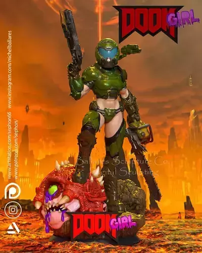 DOOM GIRL BY CREATIVE GEEK MB 3D print model