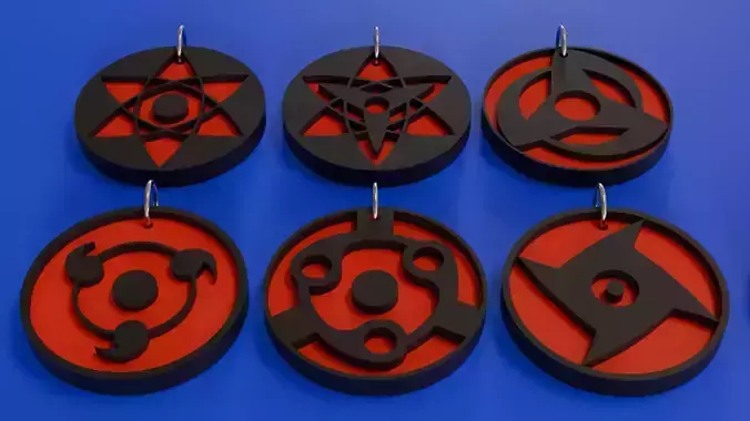 Mangekyou Sharingan Earrings 3D print model