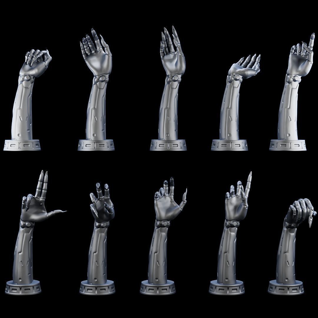 100 Different Robotic Hands and Arms Bundle 3D Printing  3D print model_6