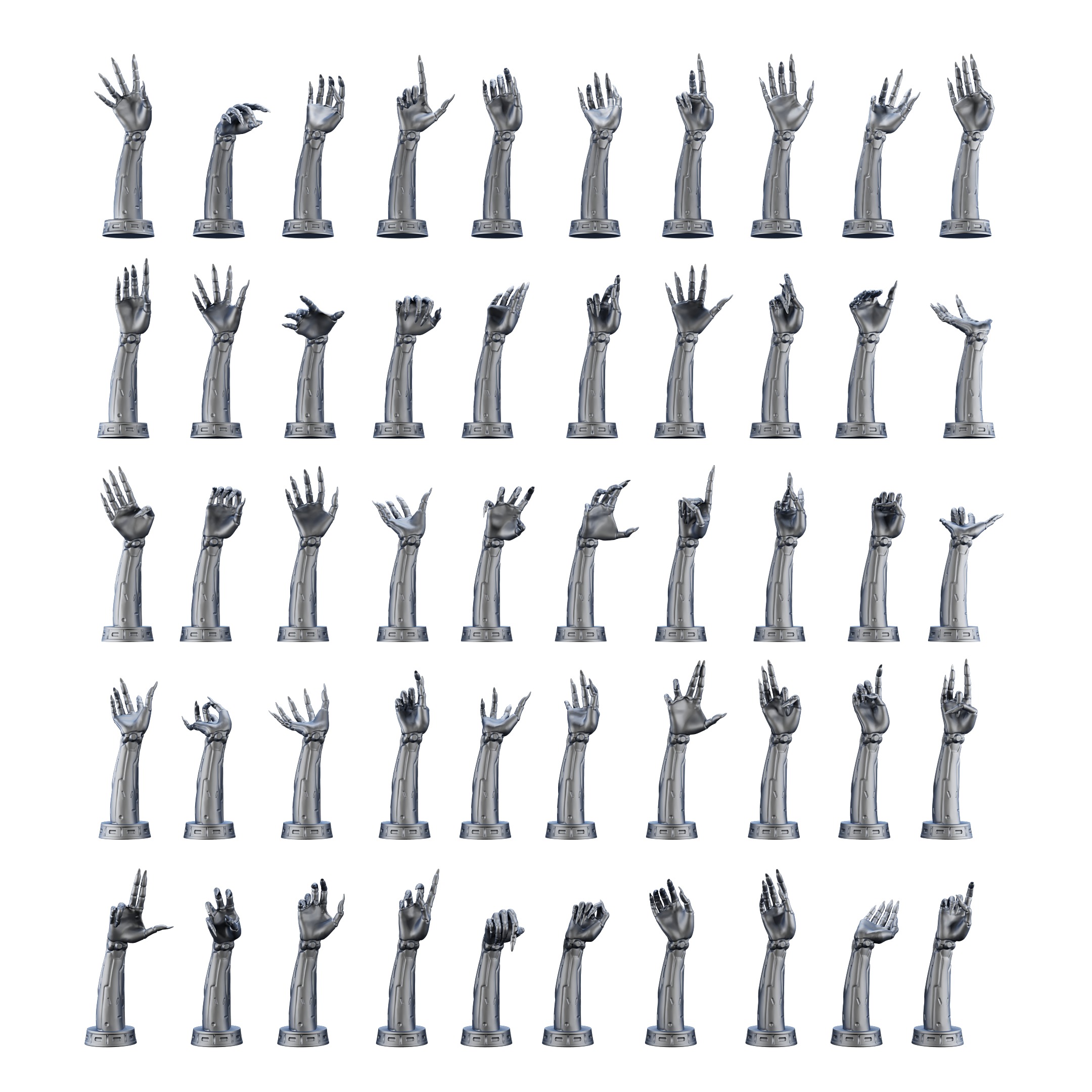 100 Different Robotic Hands and Arms Bundle 3D Printing  3D print model_1