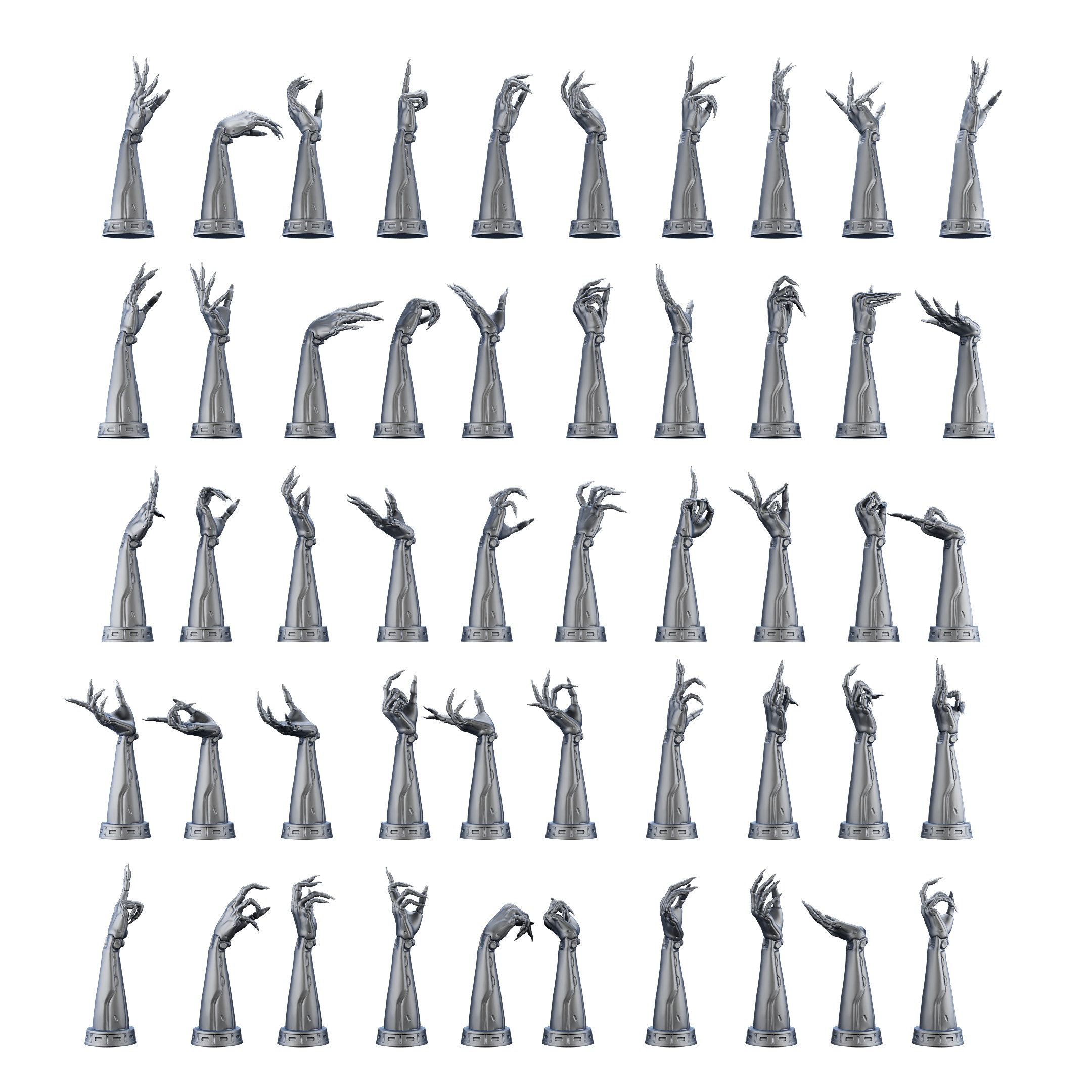 100 Different Robotic Hands and Arms Bundle 3D Printing  3D print model_29