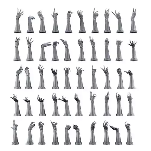 100 Different Robotic Hands and Arms Bundle 3D Printing  3D print model