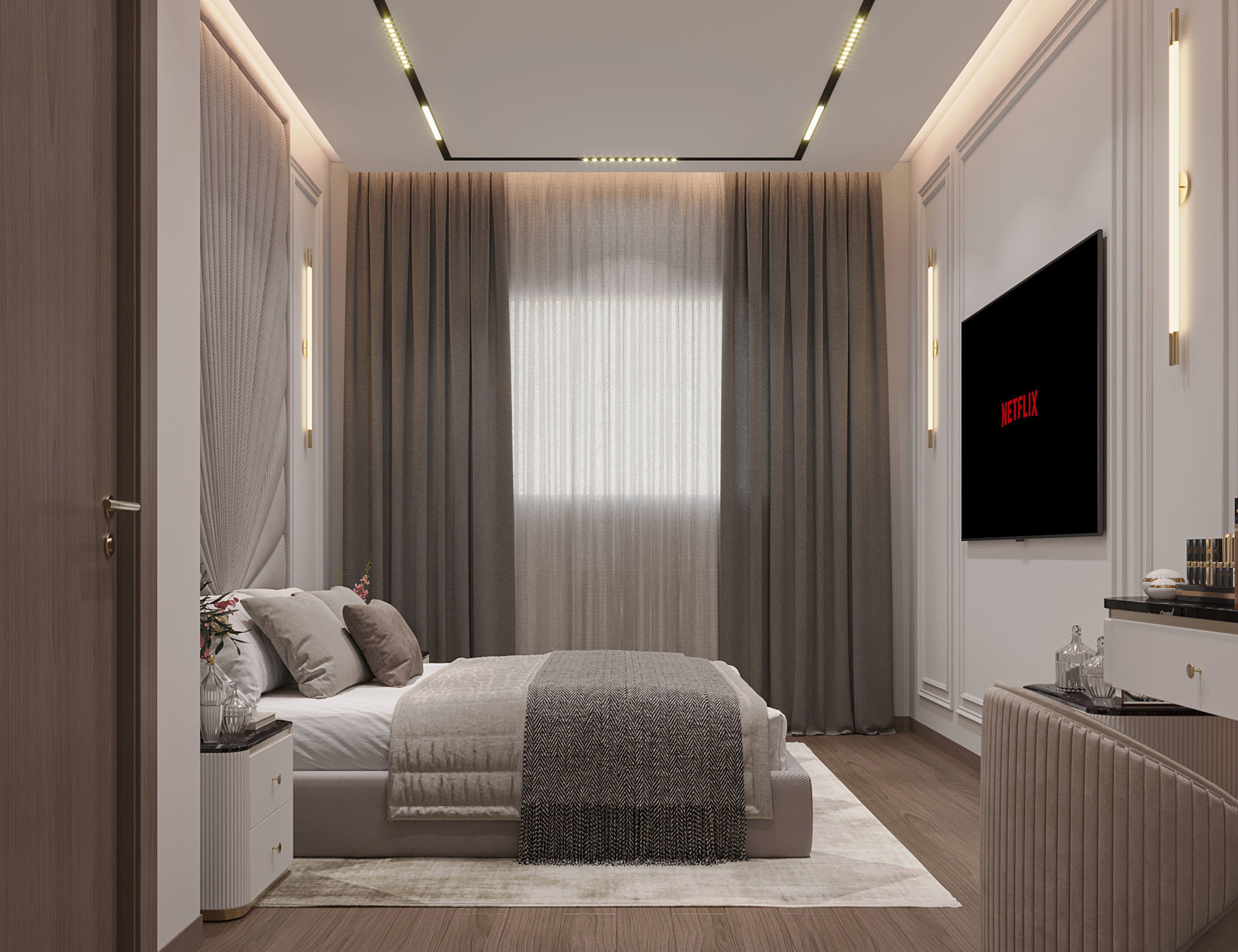 Modern bedroom 3D model_4