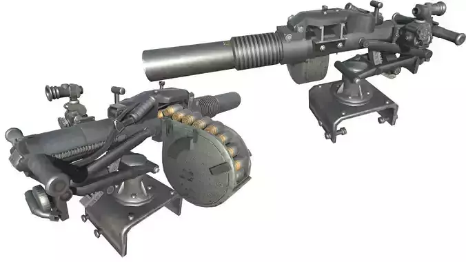 02-6G28-Balkan-gun model 3d game ready model Low-poly 3D model