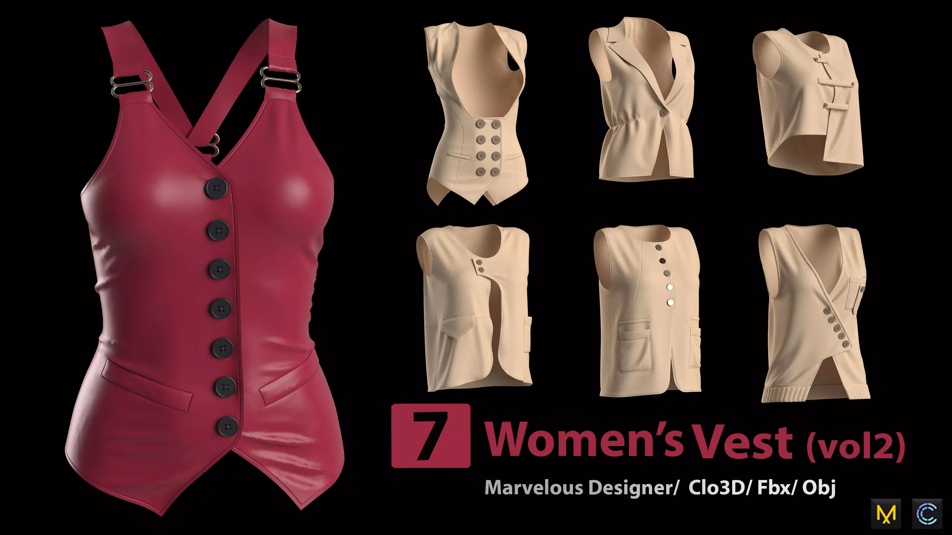 7 Womens Vest-vol2 3D model