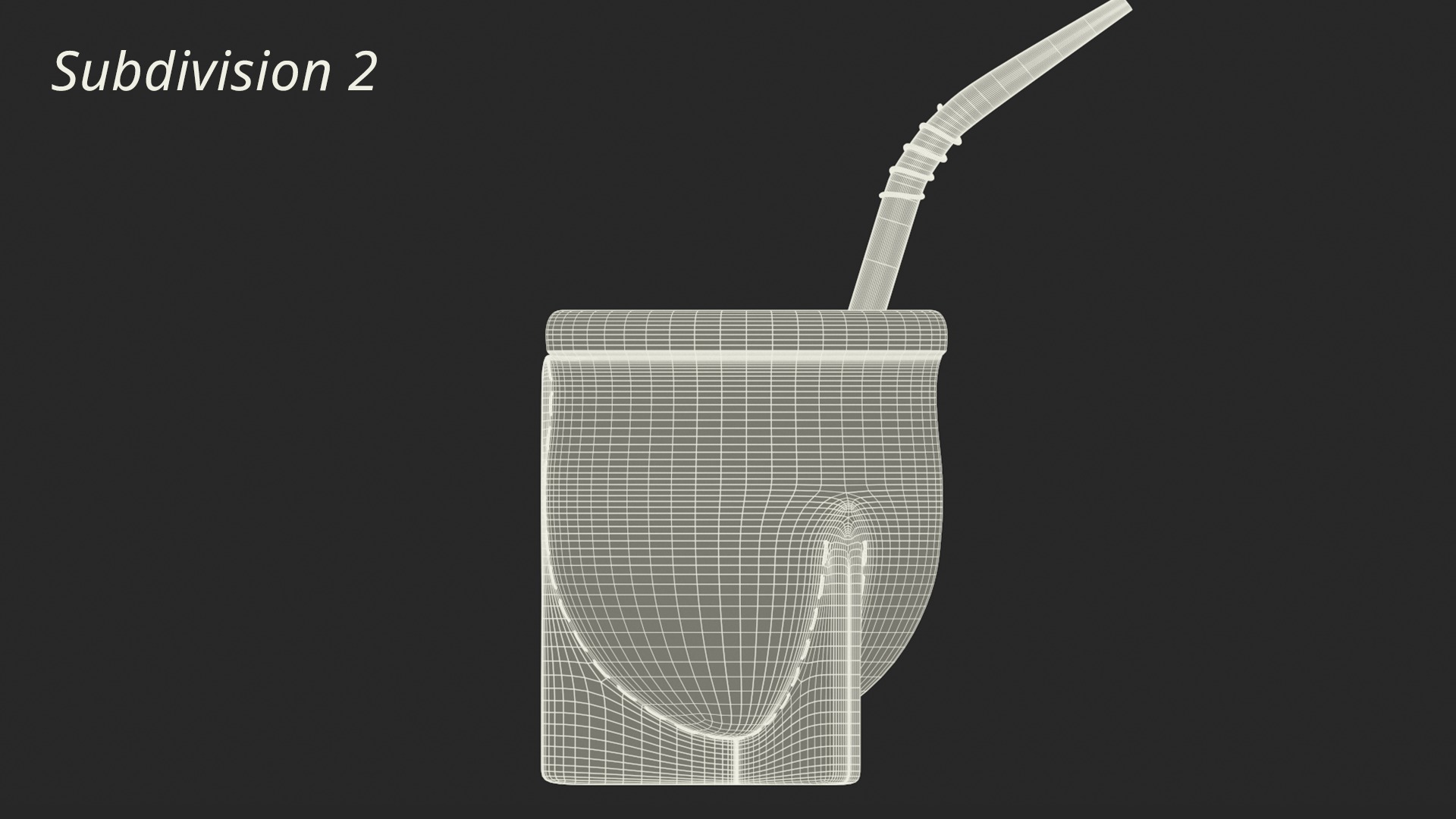 Yerba Mate with Straw Low-poly 3D model_16
