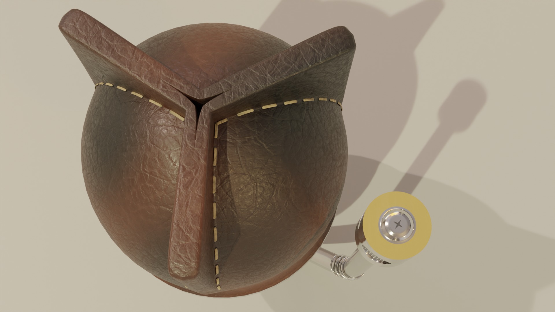 Yerba Mate with Straw Low-poly 3D model_3