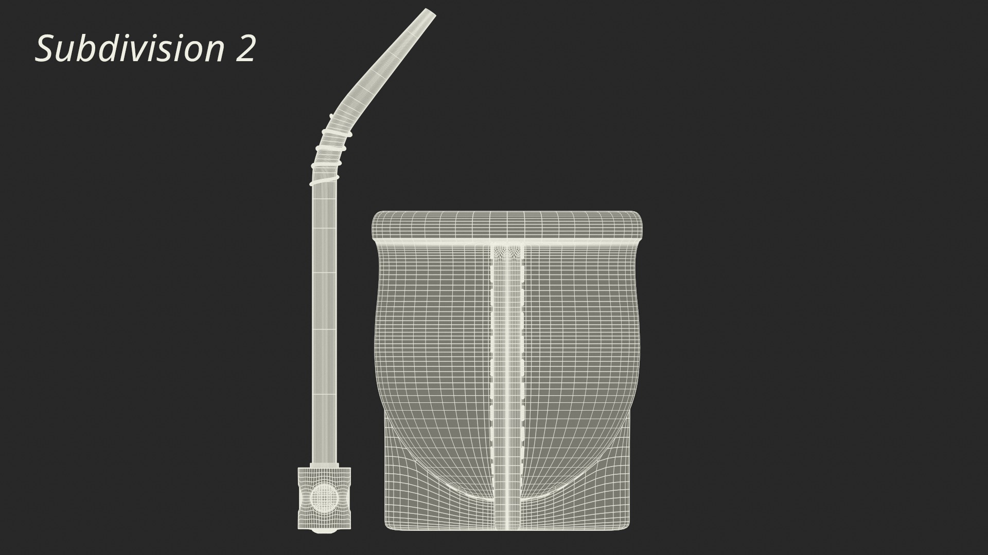 Yerba Mate with Straw Low-poly 3D model_13