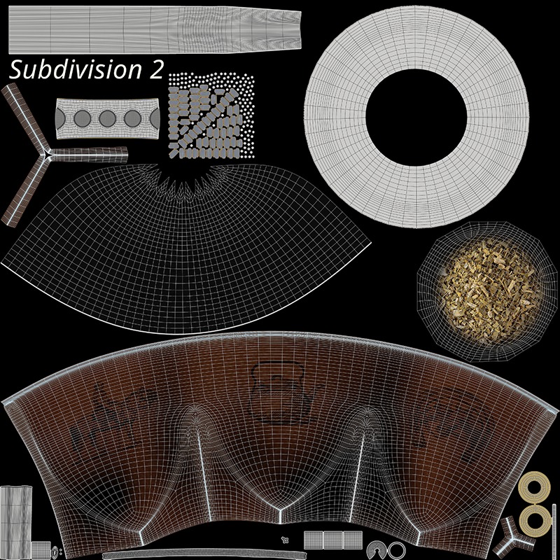 Yerba Mate with Straw Low-poly 3D model_19