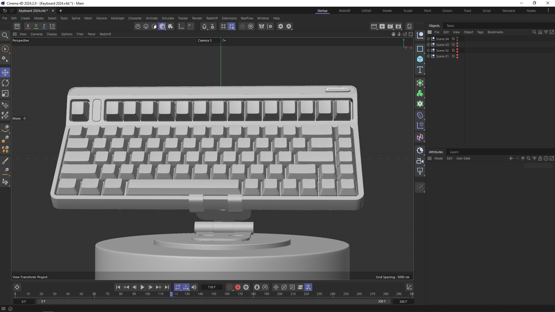 Computer Keyboard 3D model with PBR Texture and Animaiton 3D model_8