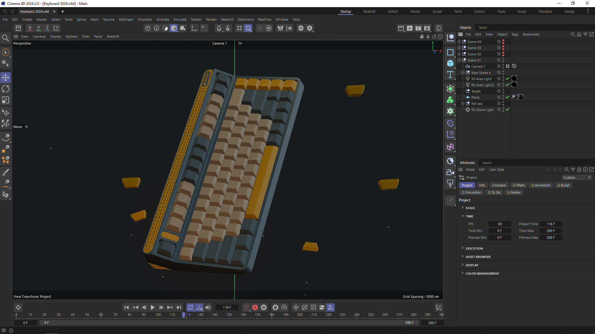 Computer Keyboard 3D model with PBR Texture and Animaiton 3D model_7