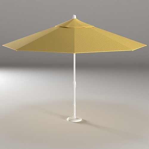 Round Outdoor Umbrella White Lemon Low-poly 3D model