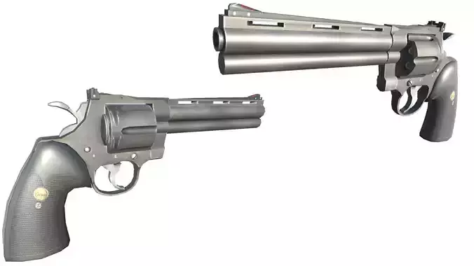 04-357 magnum-gun model 3d game ready model Low-poly 3D model Low-poly 3D model