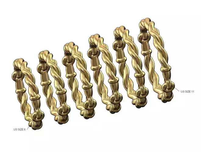 Double mirrored link eternity hoop wire ring US sizes 6to11