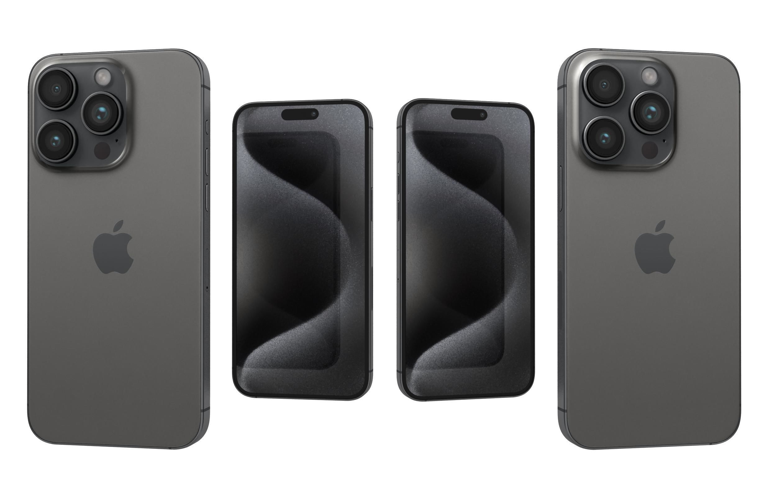 Apple iPhone 15 Pro Max Black Titanium 3D model_3