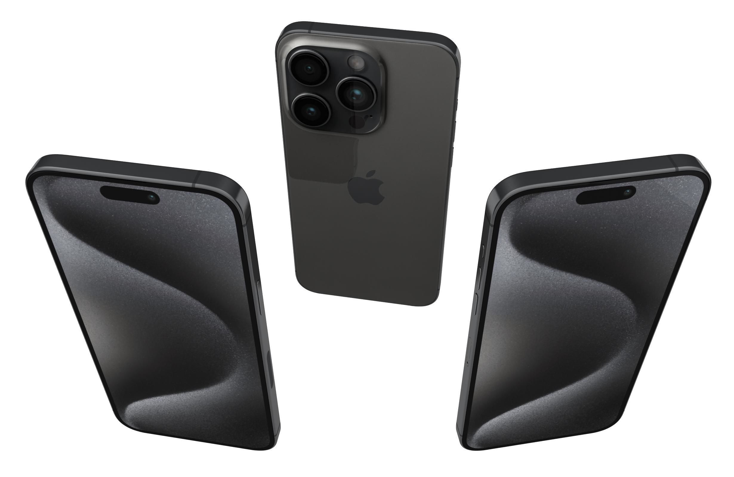 Apple iPhone 15 Pro Max Black Titanium 3D model_1